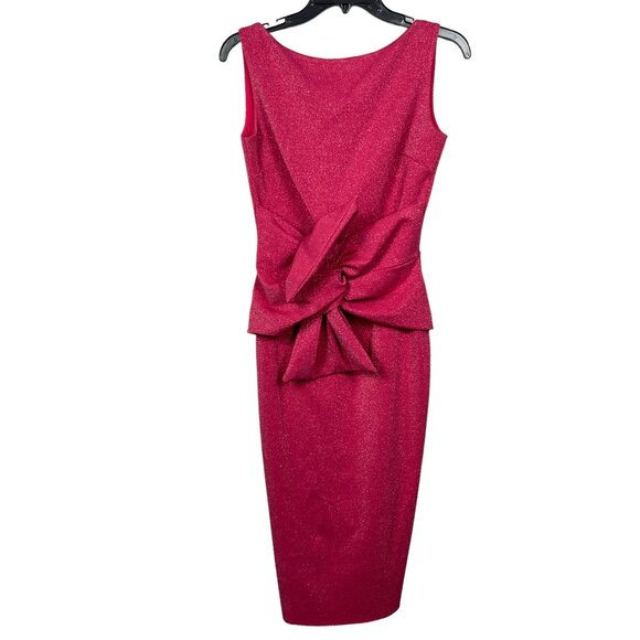 Chiara Boni La Petite Robe Bow Dress Size 40 US 4 Pink Shimmer Barbie Hotaru - Picture 2 of 10